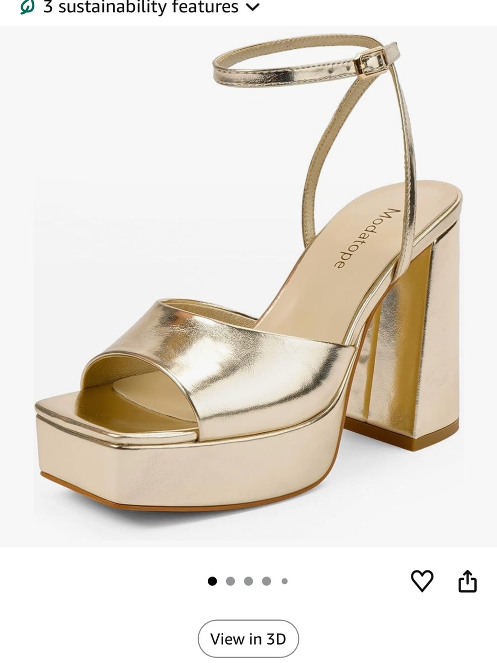 Gold Platform Block Heels